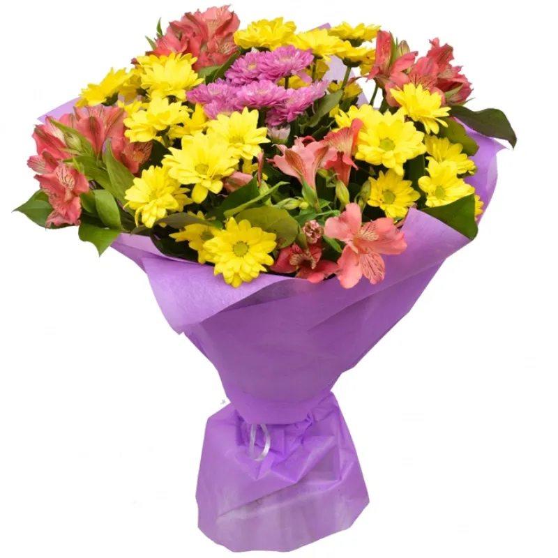 Букет из хризантем и альстромерии, доставка Багратионовск
